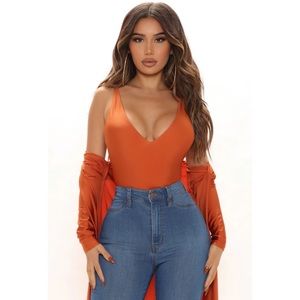 Body suit and cardigan 2 piece set